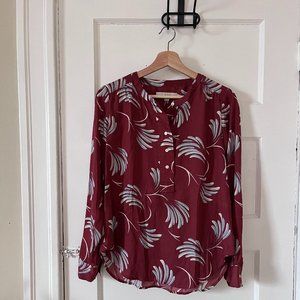 Quarter Button Silky Wisp Blouse